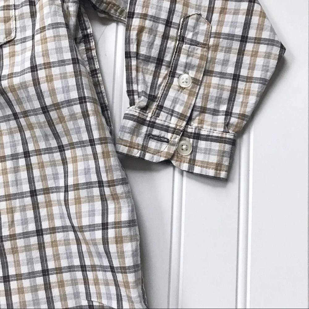 •Children’s Place• brown plaid poplin shirt